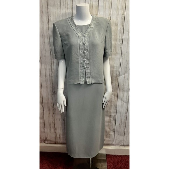 VTG Cynthia Howie Dress Maggy Boutique Sage Green 2pc Size 8 - Picture 1 of 6